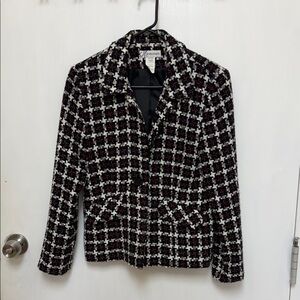 Dress Barn Black and White Patterned Blazer